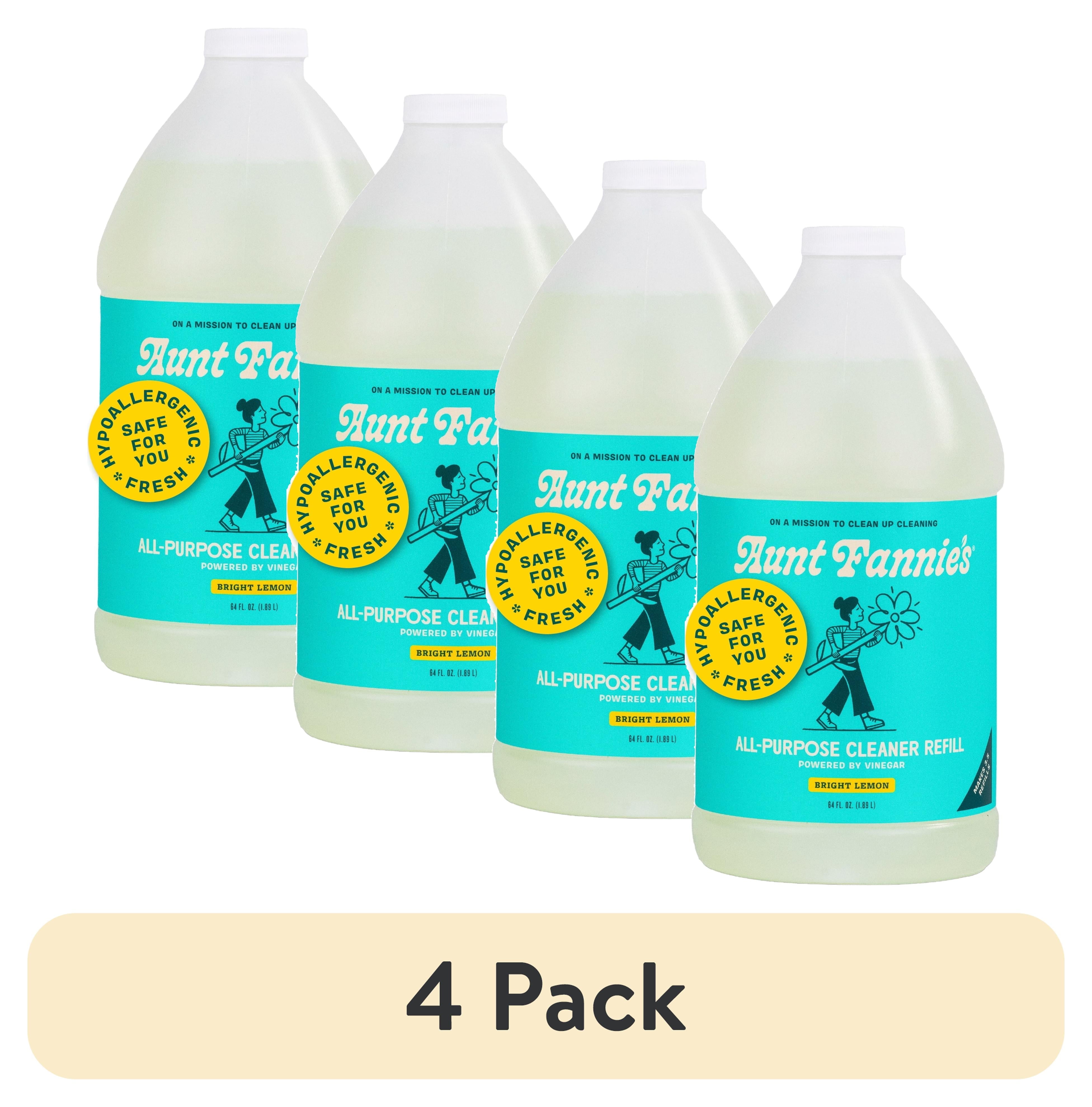(4 pack) Aunt Fannie’s All-Purpose Cleaning Vinegar, Lemon Scent, 64 oz