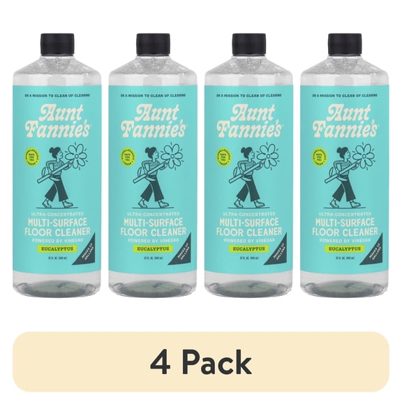 (4 pack) Aunt Fannies Ultra Concentrated Floor Cleaner, Eucalyptus, 32 oz