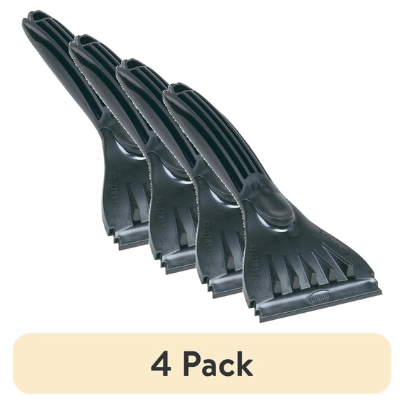 (4 pack) Auto Drive 9-Inch Ergonomic Ice Scraper for Car Windshield, Heavy-Duty Frost & Ice Remover, Comfortable Grip Handle, Black