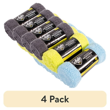 (4 pack) Auto Drive Multi-Purpose Microfiber Towel 4 Pack, Assorted Colors