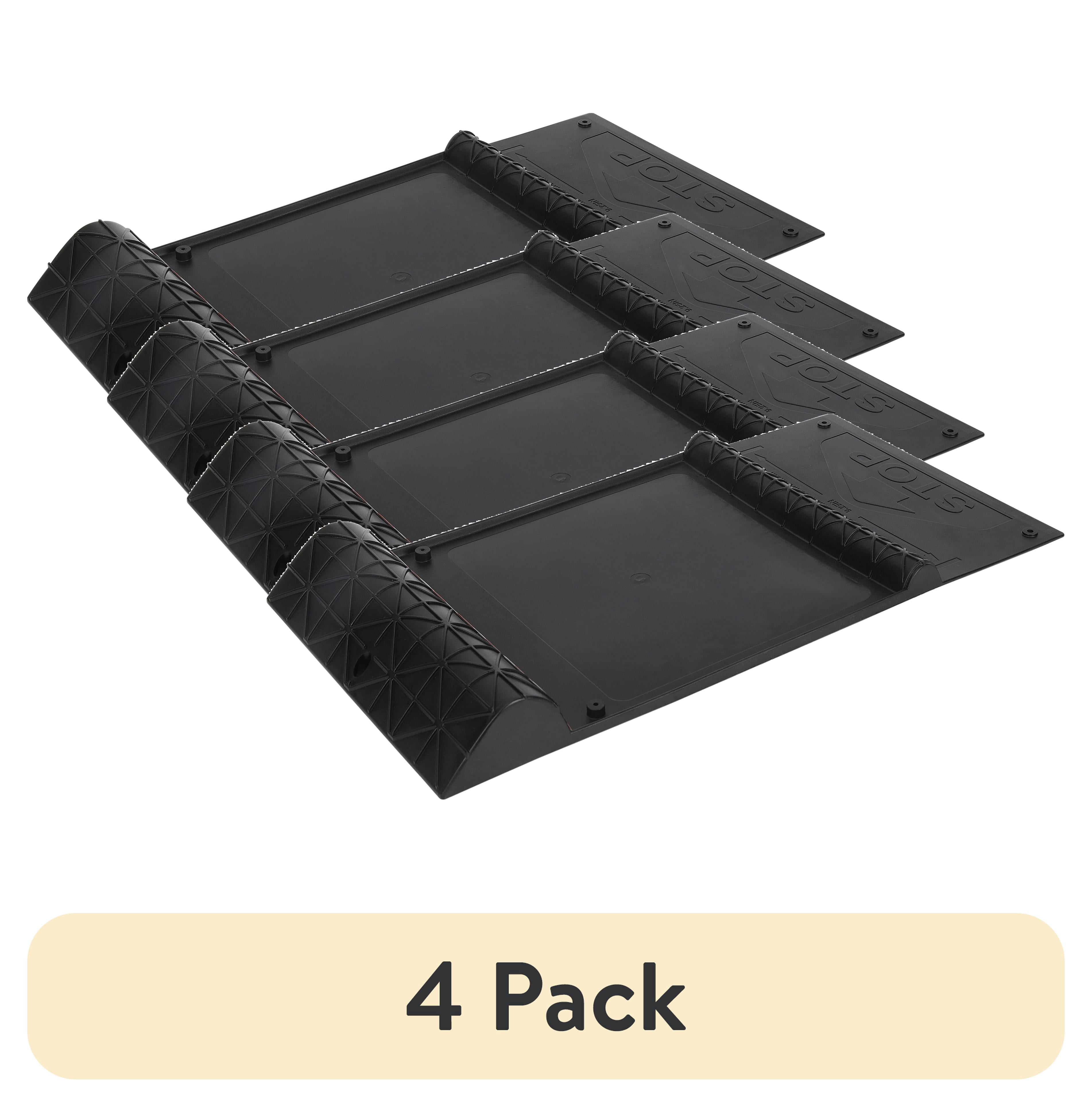 (4 pack) Universal Auto Drive Parking Mat, Black, Durable TPR Material