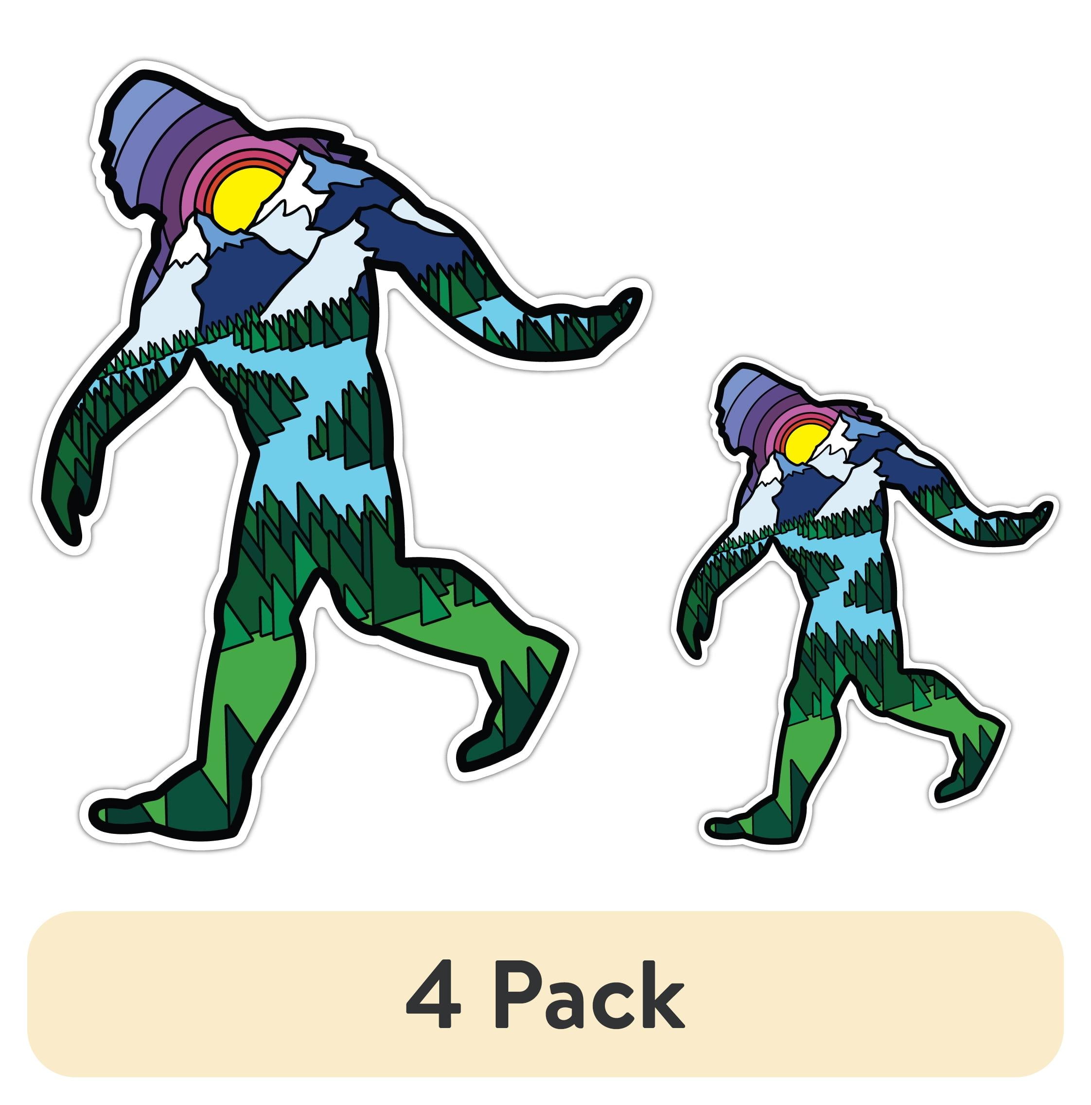 (4 pack) Auto Drive Sasquatch Decals Set of 2 Vinyl Car Stickers Blue Green