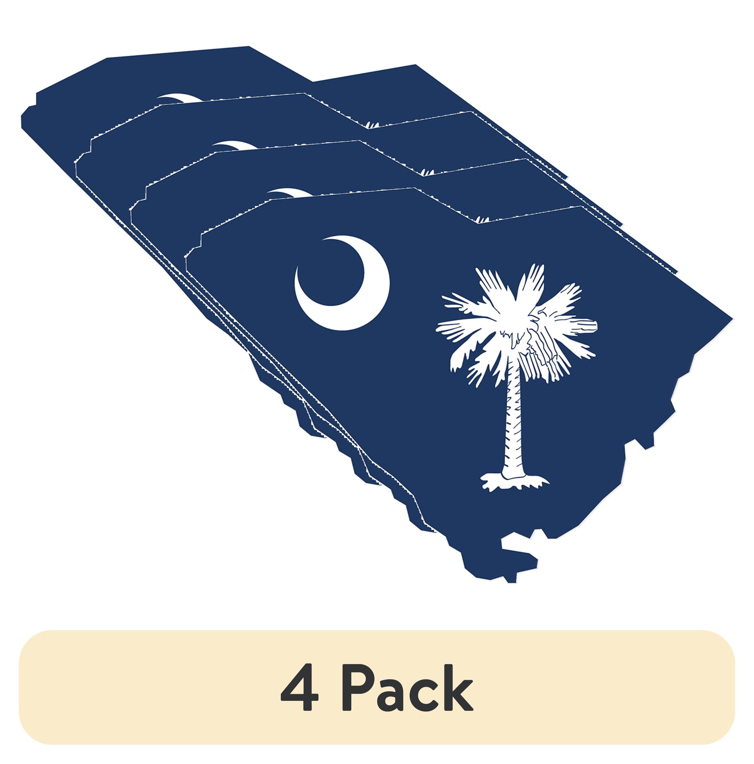 (4 pack) Auto Drive South Carolina Vinyl Auto Decal, Multicolor, 5.125” x 3.75"