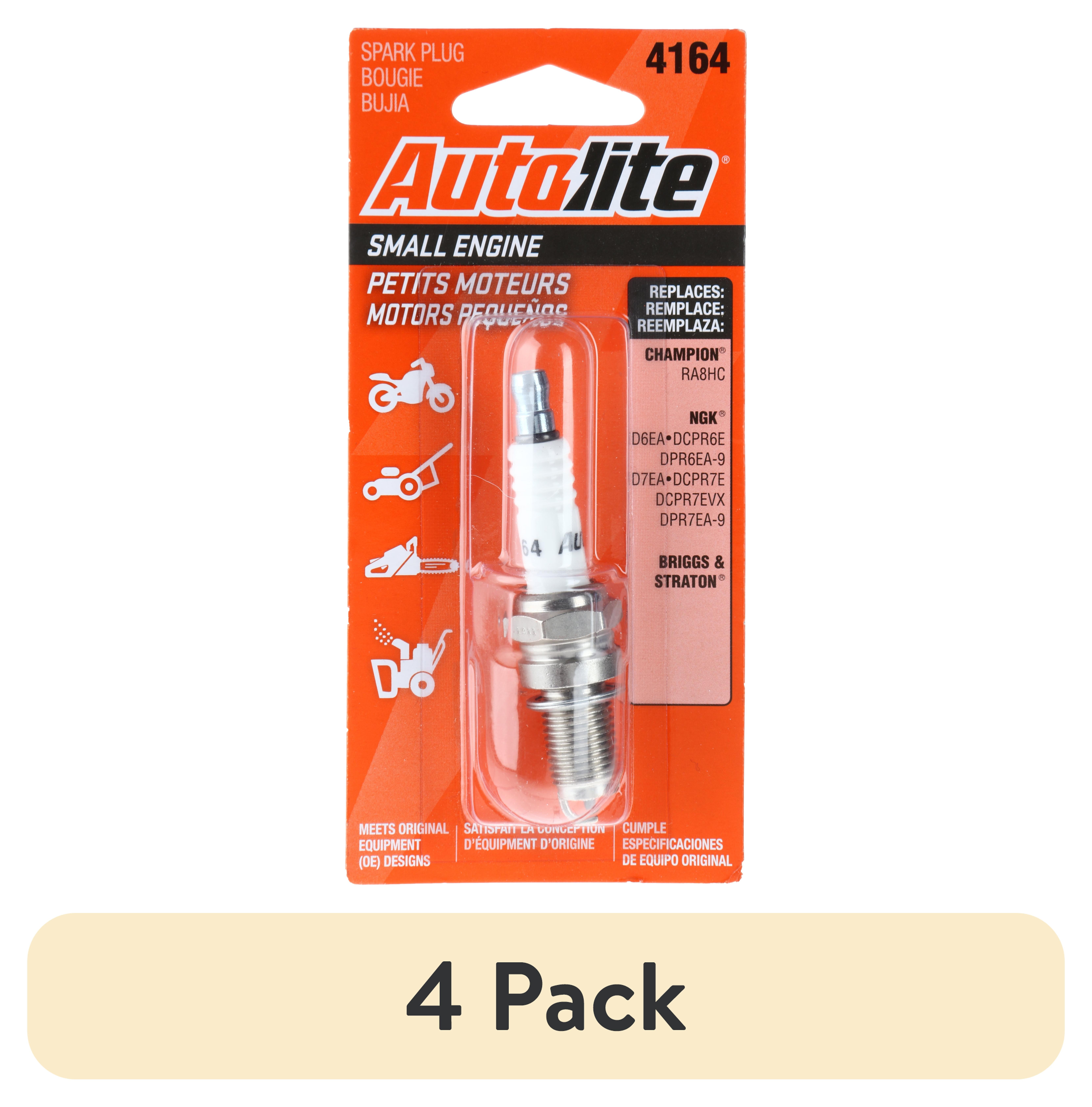 (4 pack) Autolite Power Sport Spark Plug, 4164DP, for Select Harley-Davidson, Honda and Yamaha Fits select: 1988-1991 BMW M3, 1989-1990 CHRYSLER TC