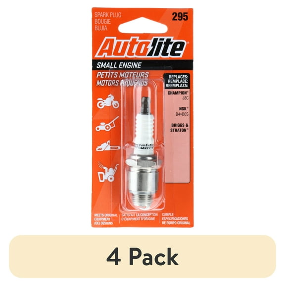 (4 pack) Autolite Small Engine Spark Plug, 295 for Select Tecumseh Engine Power Equipment, Lawn Mowers and Garden Tractors Fits select: 1967 JEEP UNIVERSAL, 1967 CHEVROLET K20
