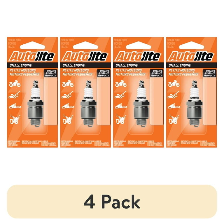 4 pack) Autolite Small Engine Spark Plug, 3924 for Select Briggs