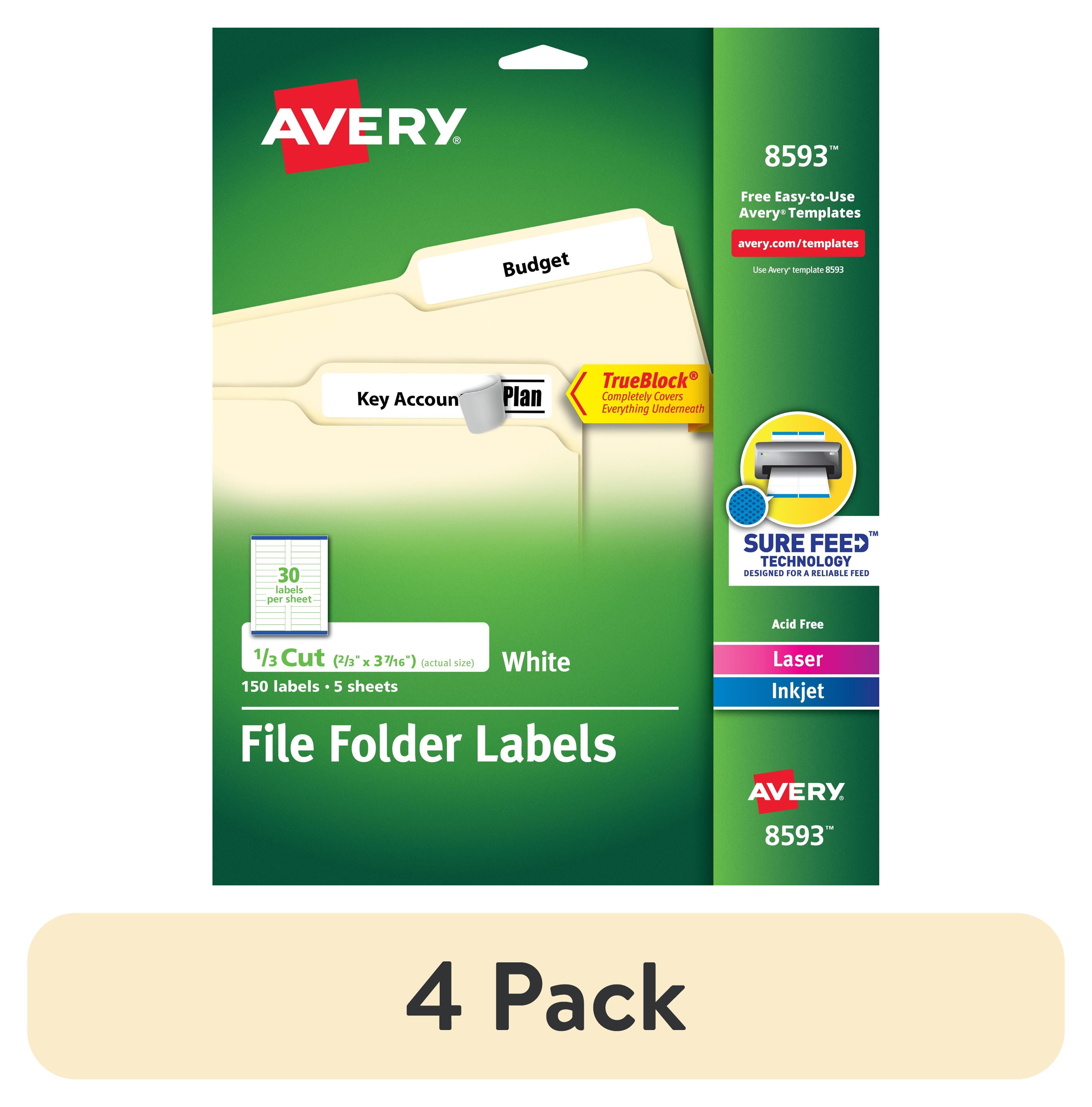 Avery 1" X 7" Durable Waterproof Rectangle Labels - 200 Pack, Sure Feed, Oil/Tear Resistant