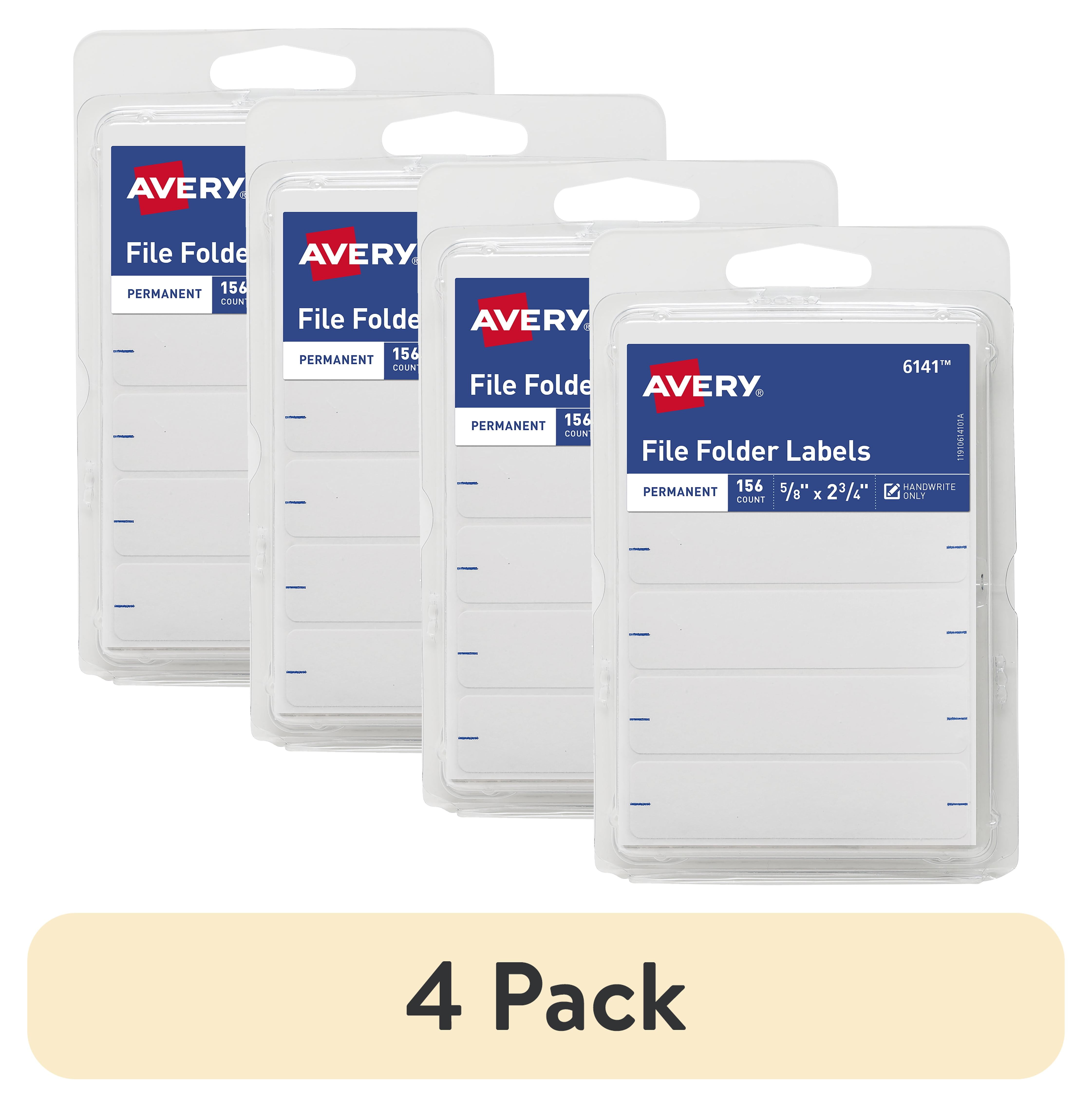(4 pack) Avery File Folder Labels, 5/8