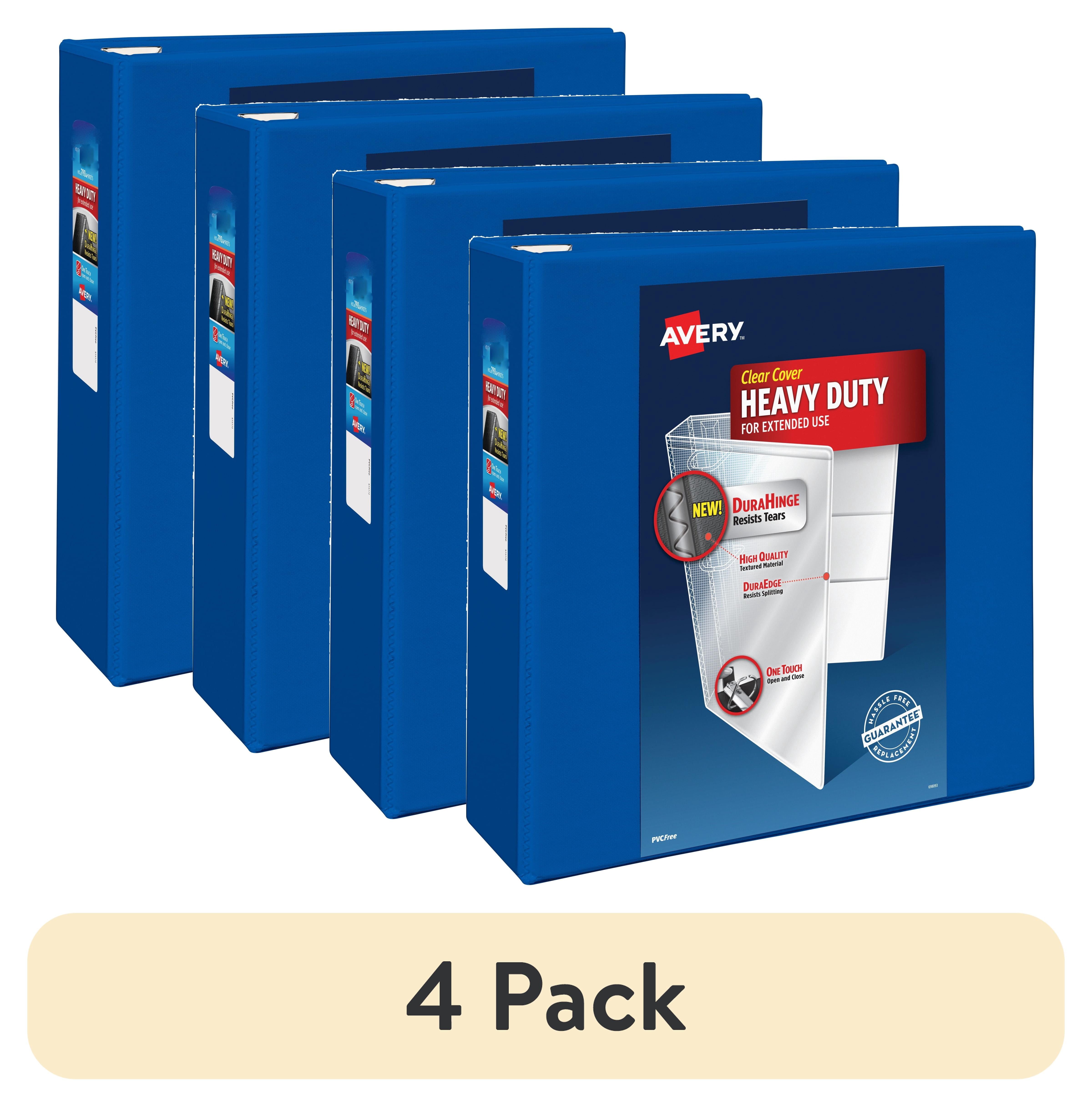 (4 pack) Avery Heavy Duty View Letter Size 2" One-Touch Slant Ring Binder, Blue