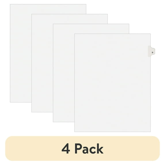 (4 pack) Avery Individual Legal Dividers Avery Style, Letter Size, Side Tab D (1404)