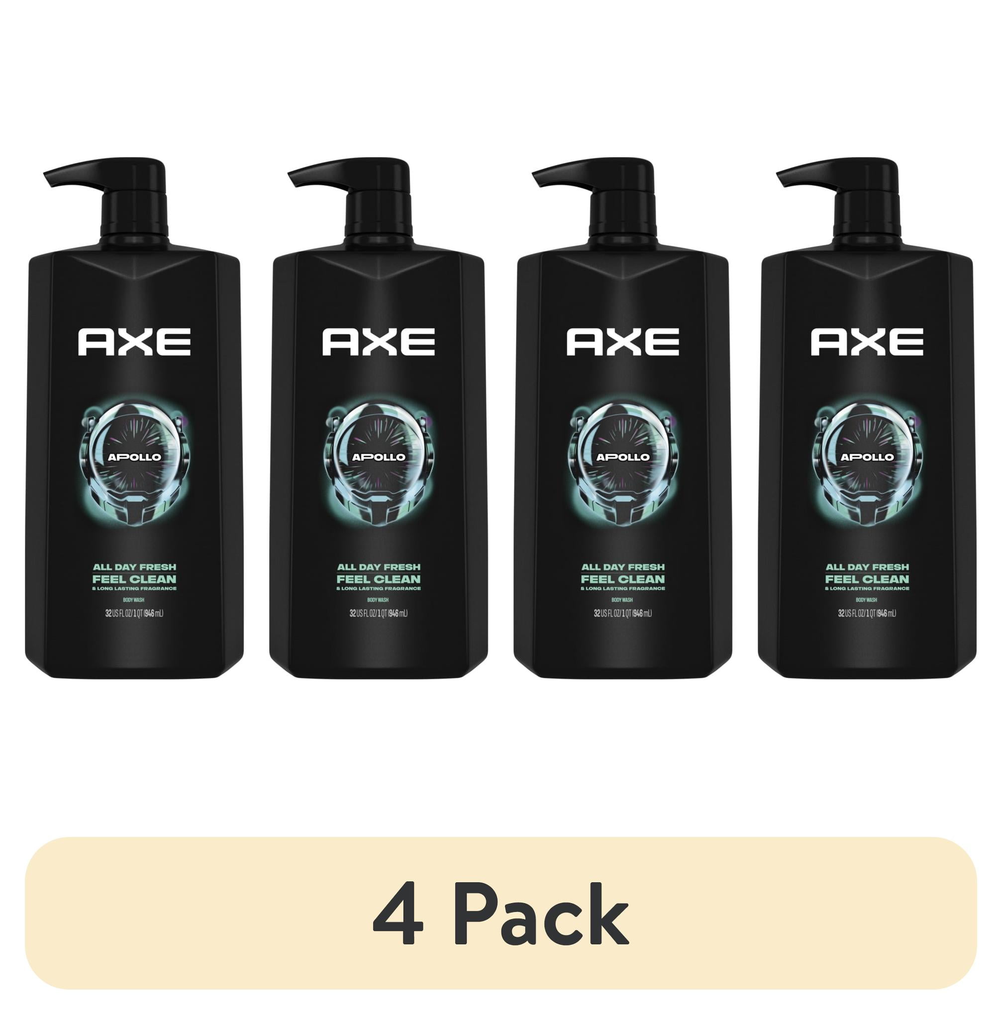4 pack) Axe Apollo Refreshing Daily Use Men's Body Wash, Sage and
