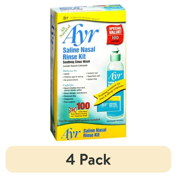 (4 pack) Ayr Saline Nasal Rinse Kit 1 Each