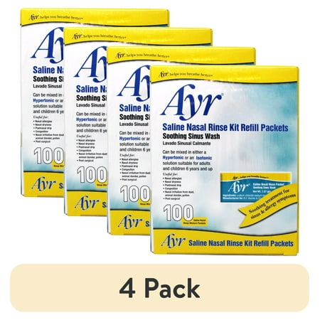(4 pack) Ayr Sinus Rinse Kit Refill Packets - 100 Count