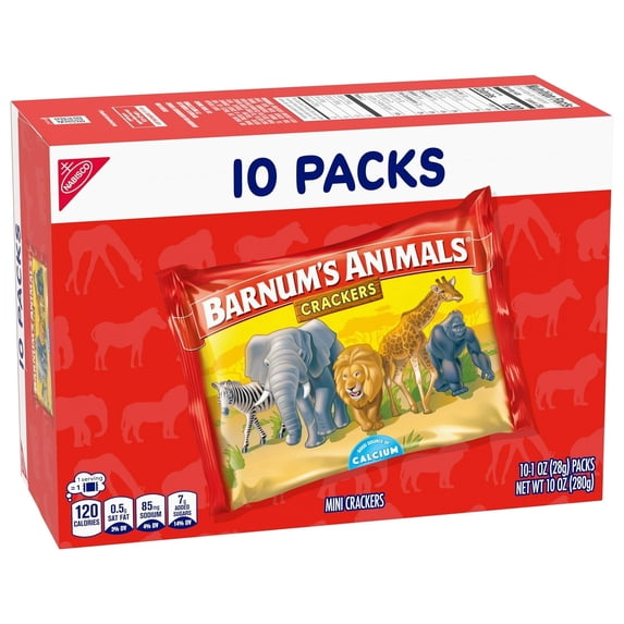 4 pack BARNUM'S Original Animal Crackers, Kids Snacks, 10 Snack Packs