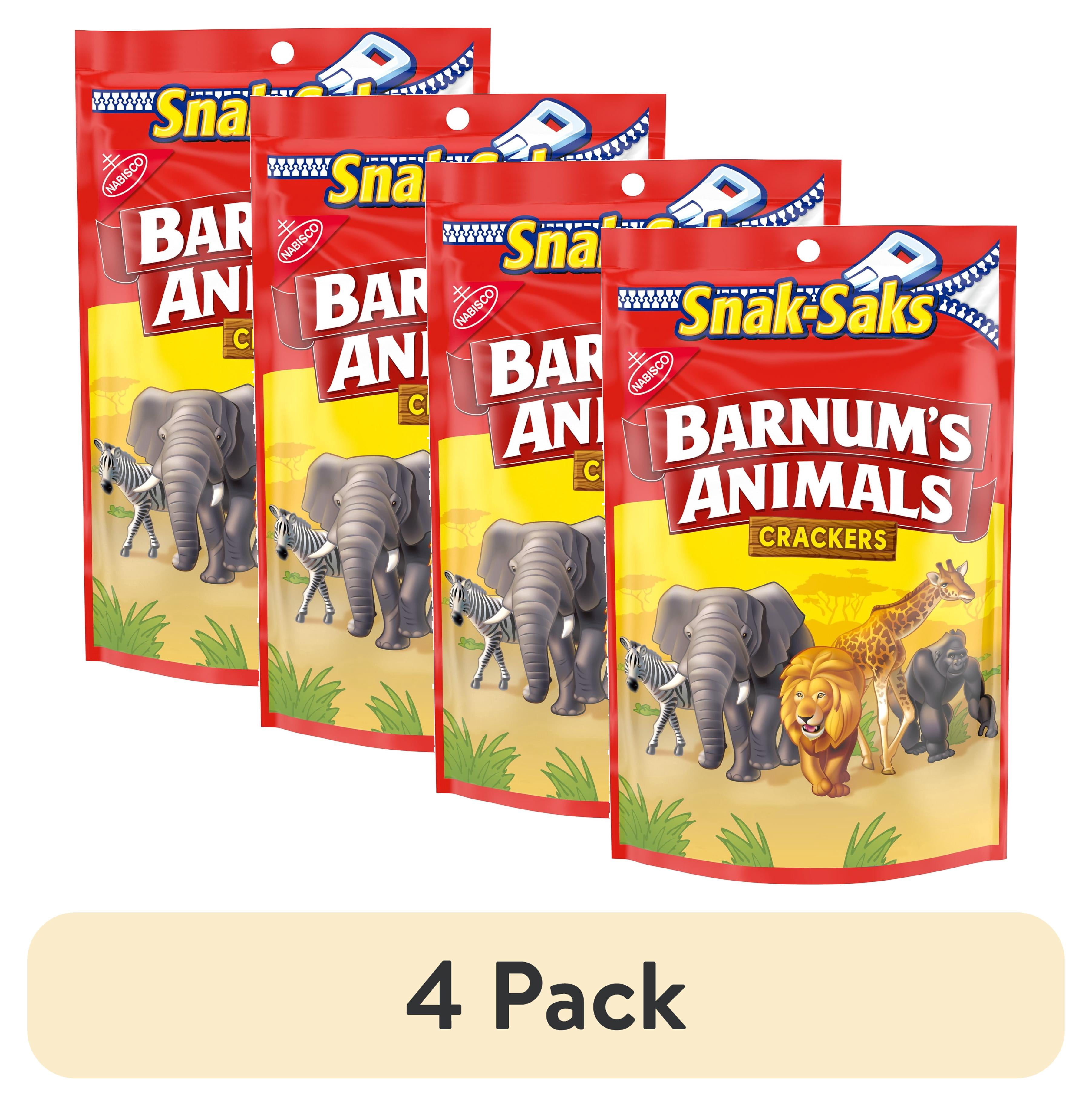 (4 pack) BARNUM'S Original Animal Crackers, Kids Snacks, Snak-Saks, 8 oz