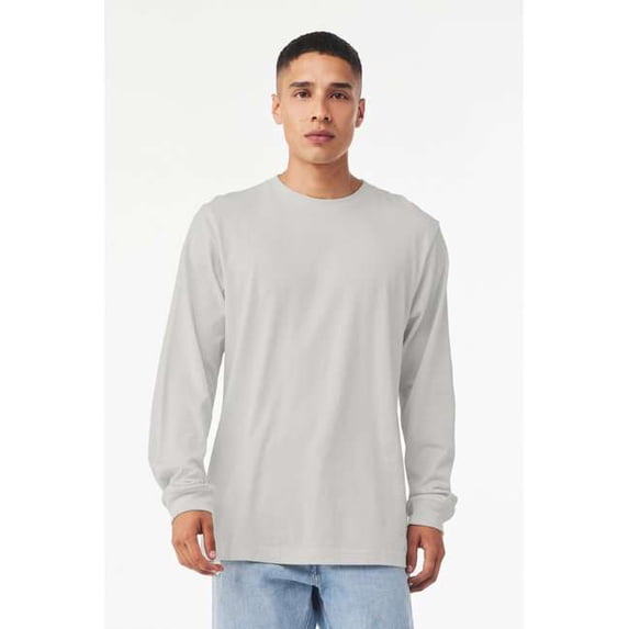 (4 pack) BELLA + CANVAS - Unisex Jersey Long Sleeve Tee - 3501 - Silver - Size: XL