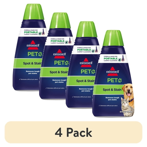 (4 pack) BISSELL Advanced Pet Spot & Stain 32 fl oz. Formula for Portable Carpet Cleaners 74R7V