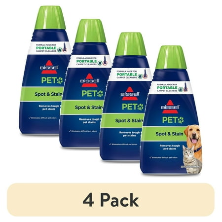 (4 pack) BISSELL Pet Stain Odor Remover, Fresh Scent, 32 Ounce