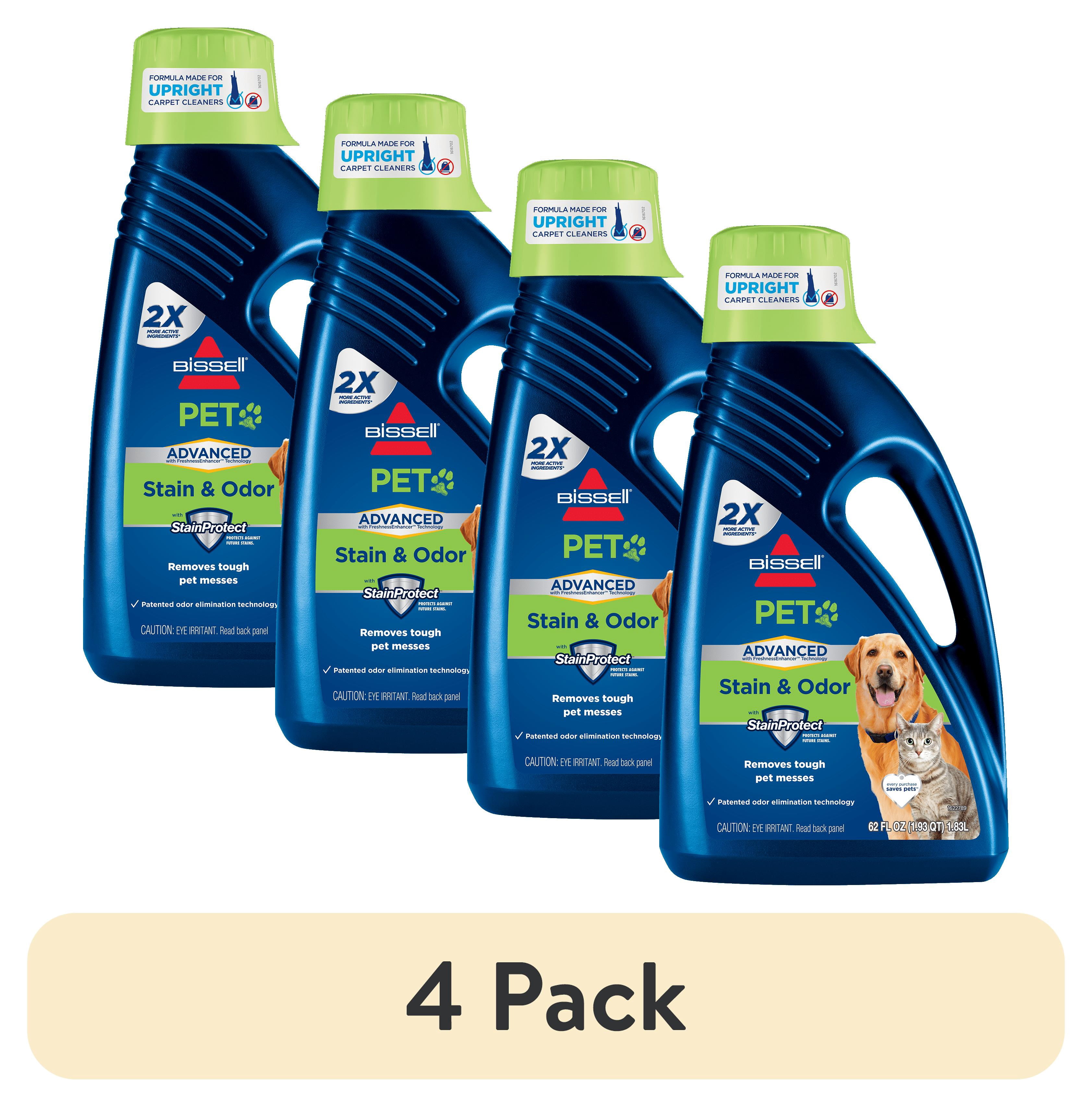 (4 pack) BISSELL Pet Stain Odor Remover and Carpet Solution, 62 Fluid Ounces 88N2