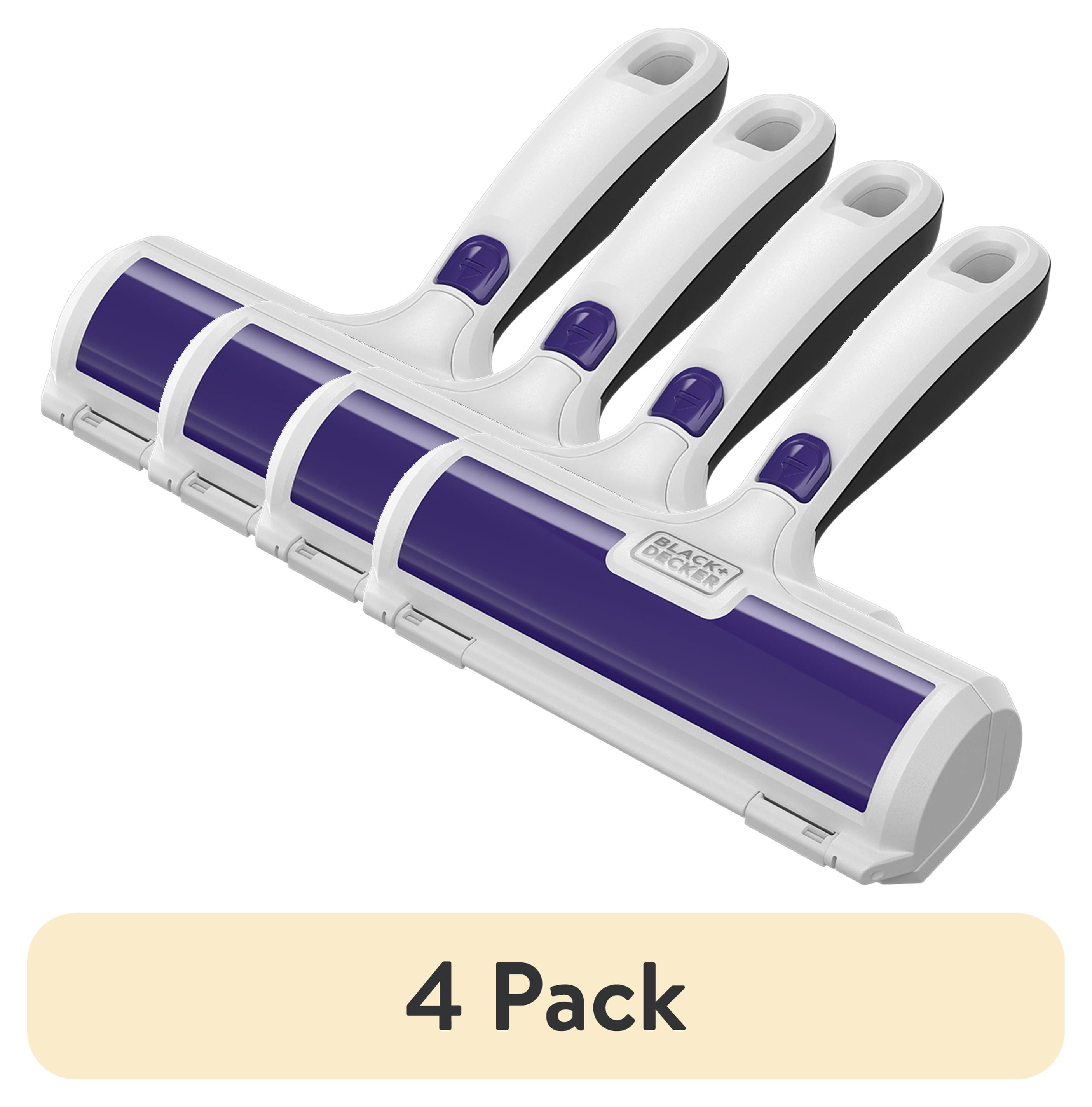 (4 pack) BLACK+DECKER Reusable Pet Hair & Fur Lint Roller & Remover – Fabric, Furniture, Car Seat Cleaning Tool, HMSCT0001