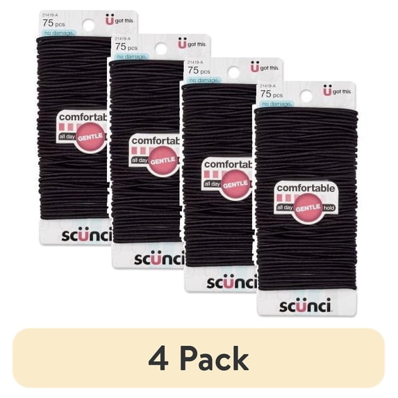 (4 pack) BLACK ELASTICS ND 2.5MM 75 CT