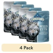 (4 pack) BLUE Wilderness Trail Toppers Dog Wet Food, Chicken Bites in Gravy, 3-oz Pouch