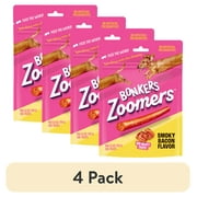 (4 pack) BONKERS Zoomers Dog Treats, Smoky Bacon Flavor, Soft & Chewy Dog Snacks, Treats for Dogs, 5.6 oz Bag