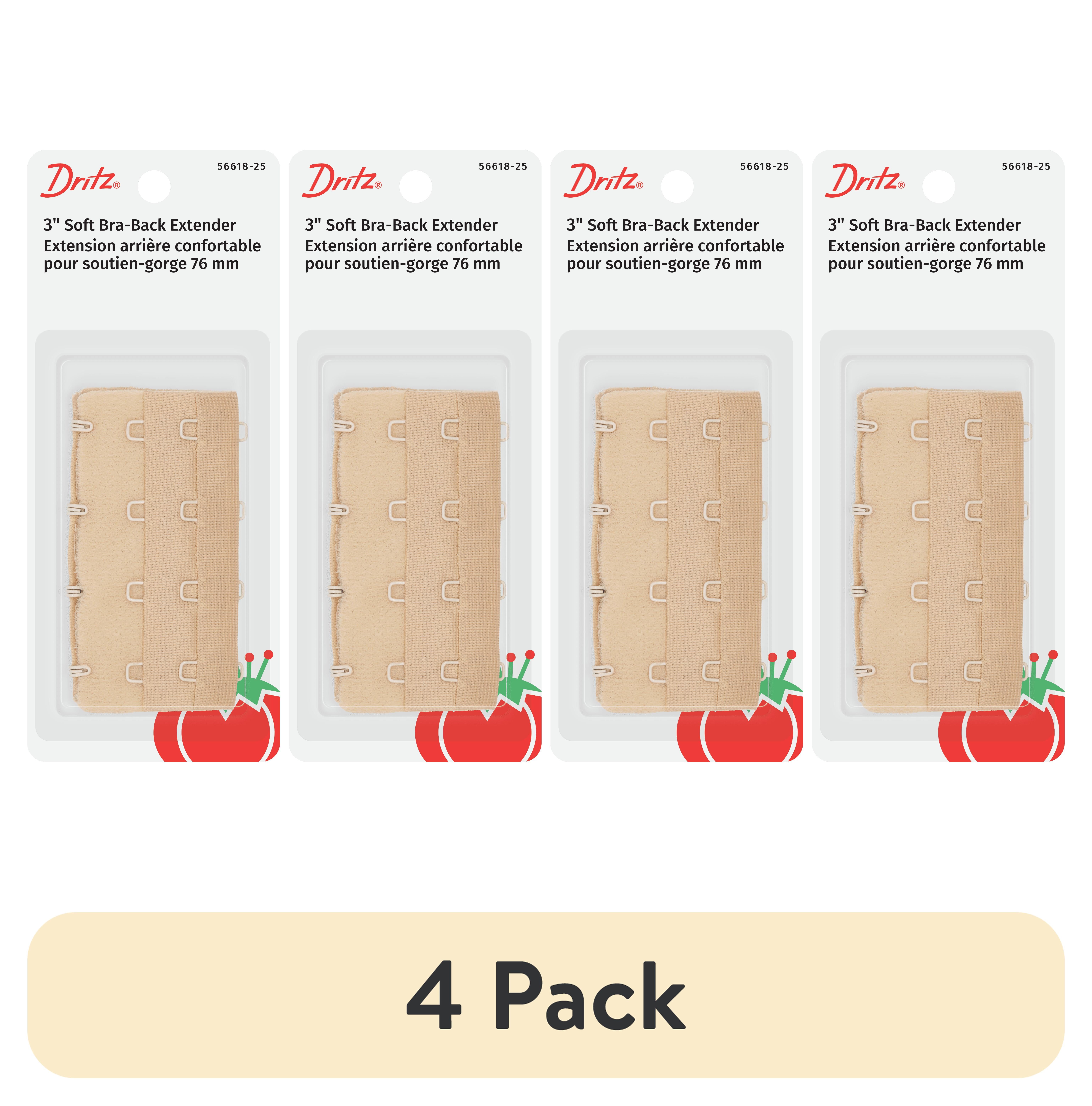 (4 pack) Dritz 3" Soft Bra-Back Extender, Beige