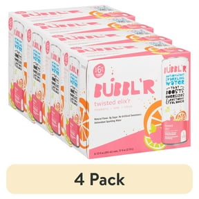 (4 pack) BUBBL'R Antioxidant Sparkling Water, Twisted Elix'r, 12 fl oz, 6 Pack Cans