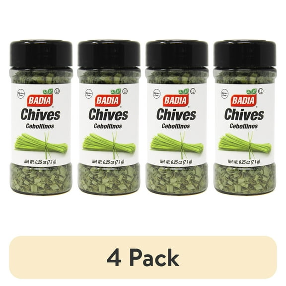 (4 pack) Badia Chives, Spices & Seasoning, 0.25 oz Bottle