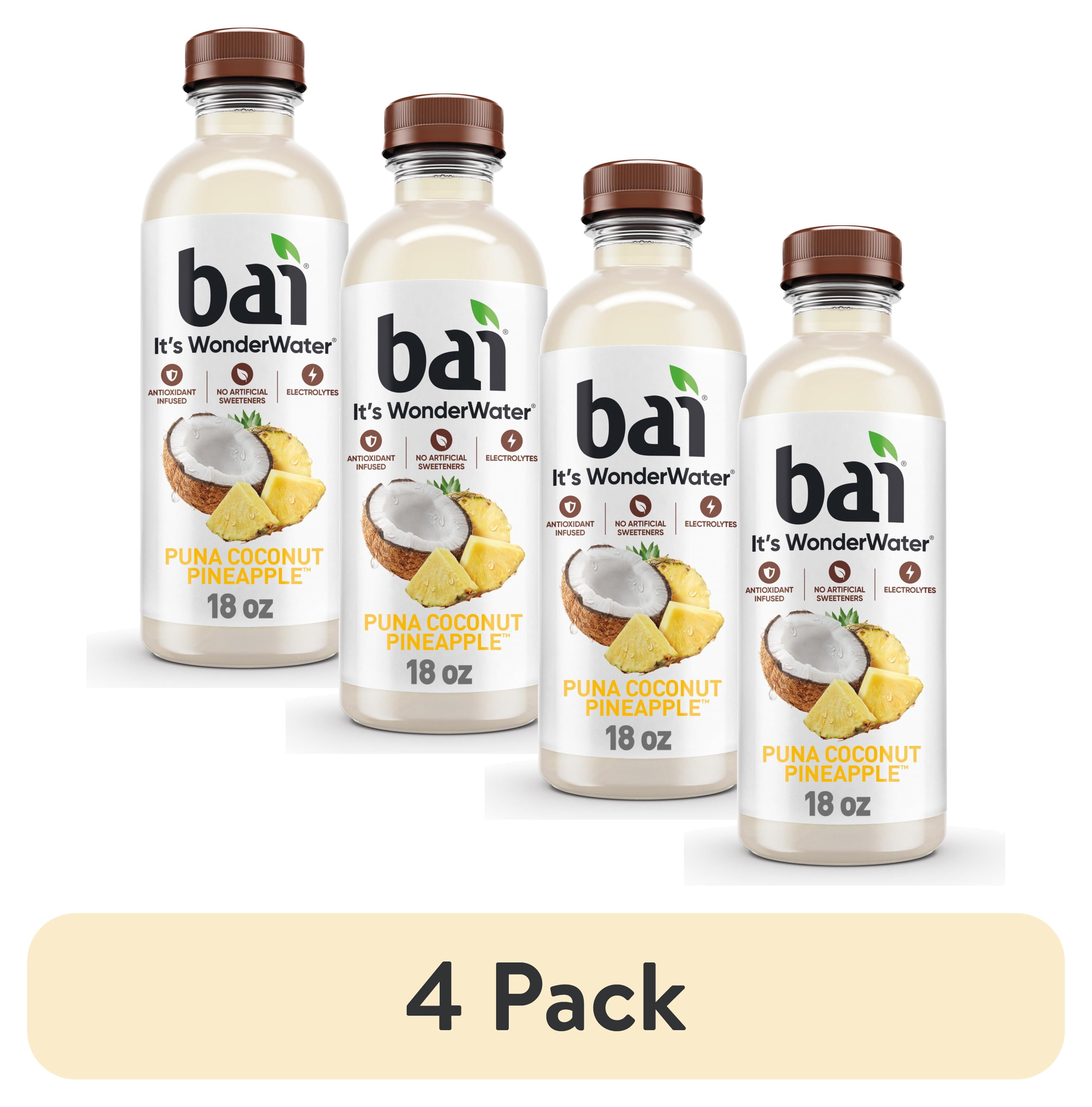 (4 pack) Bai Puna Coconut Pineapple Antioxidant Infused Water Beverage, 18 fl oz, Bottle