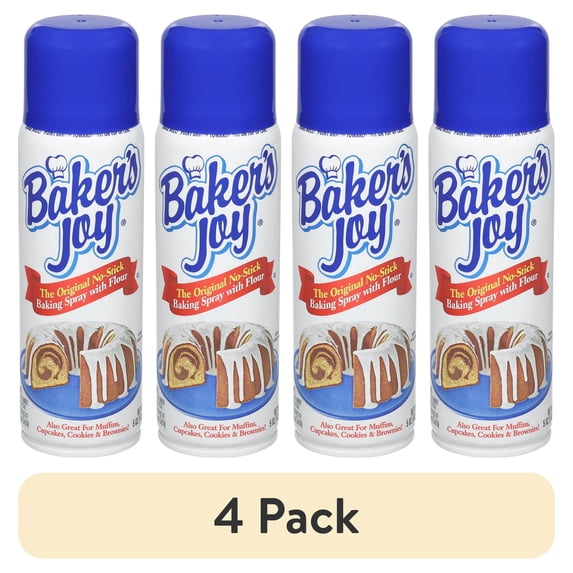 (4 pack) Baker's Joy Baking Spray, The Original No-Stick Baking Spray with Flour, 5 oz. Can