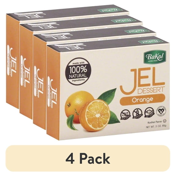 (4 pack) Bakol Jel Dessert, Orange 3 oz