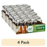 4 pack BallWide Mouth Quart 32oz. Glass Mason Jars with Lids and Bands, 12 Count
