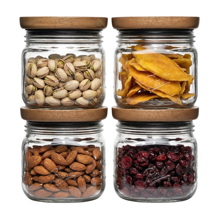 Ball 4 Cup Stack & Store Jar with Wooden Lid