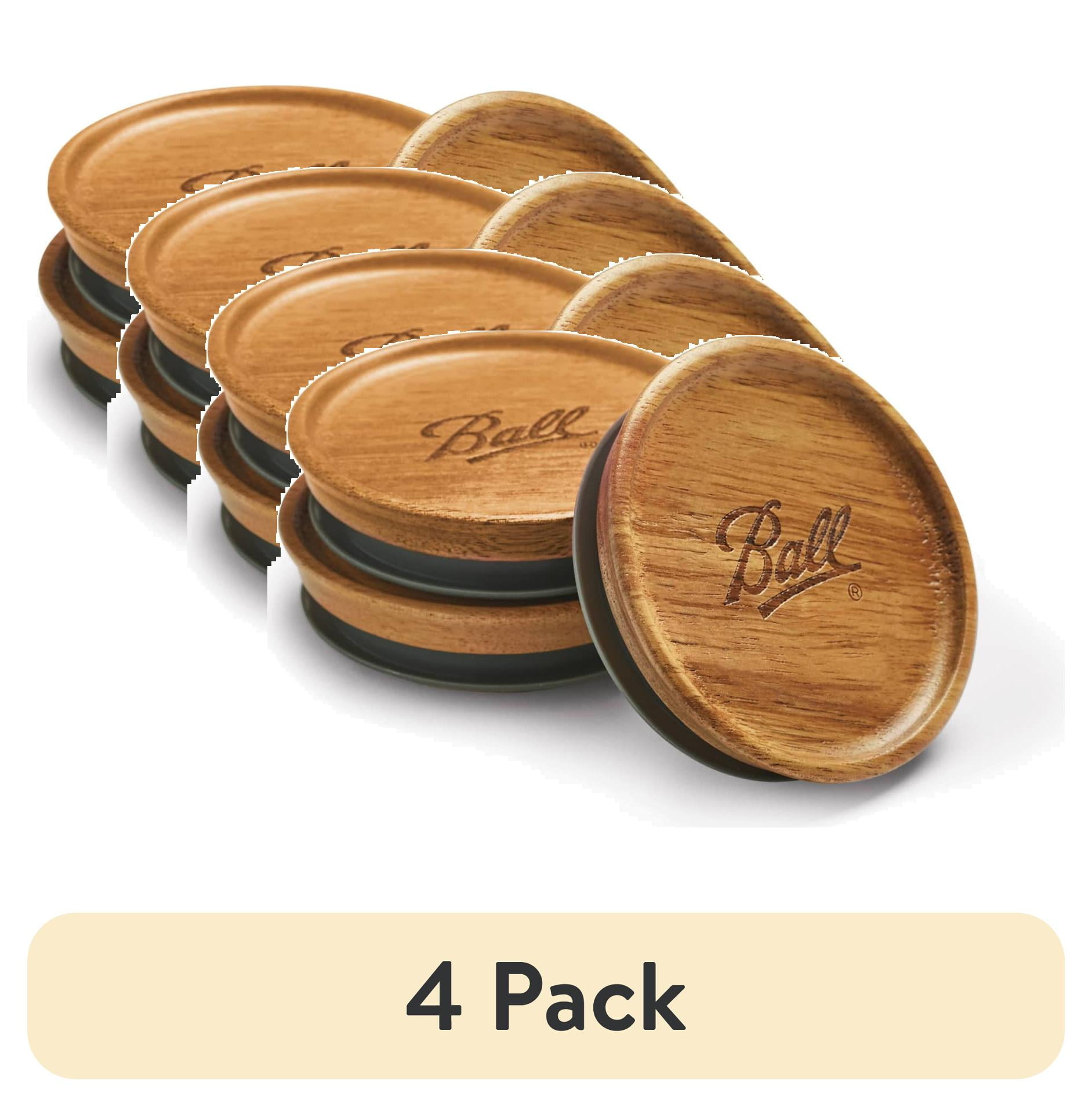 (4 pack) Ball Wooden Storage Lids, Regular Mouth, Ball Jar Lids, 3 Pack