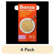 (4 pack) Banza Shells & White Cheddar Mac- High Protein, Gluten Free, Lower Carb Protein Mac and Cheese, 5.5oz