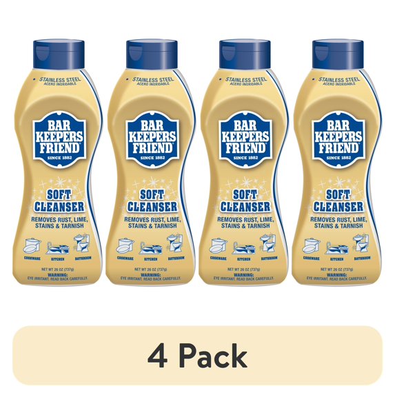 (4 pack) Bar Keepers Friend Soft Cleanser, 26 oz Squeeze Bottle, Citrus, 6/Carton