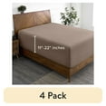 thumbnail image 1 of (4 pack) Bare Home Fitted Sheet - 22" Extra Deep Pocket - Premium 1800 Collection - Full-XL, Taupe, 1 of 8