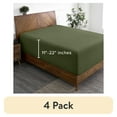 thumbnail image 1 of (4 pack) Bare Home Fitted Sheet - 22" Extra Deep Pocket - Premium 1800 Collection - Twin-XL, Cypress, 1 of 7