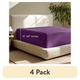 thumbnail image 1 of (4 pack) Bare Home Fitted Sheet - 24" Extra Deep Pocket - Premium 1800 Collection - Queen, Plum, 1 of 8