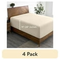 thumbnail image 1 of (4 pack) Bare Home Fitted Sheet - 24" Extra Deep Pocket - Premium 1800 Collection - Queen, Sand, 1 of 8