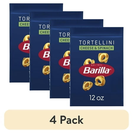(4 pack) Barilla Classic Non-GMO, Filled Cheese and Spinach Tortellini Pasta, 12 oz