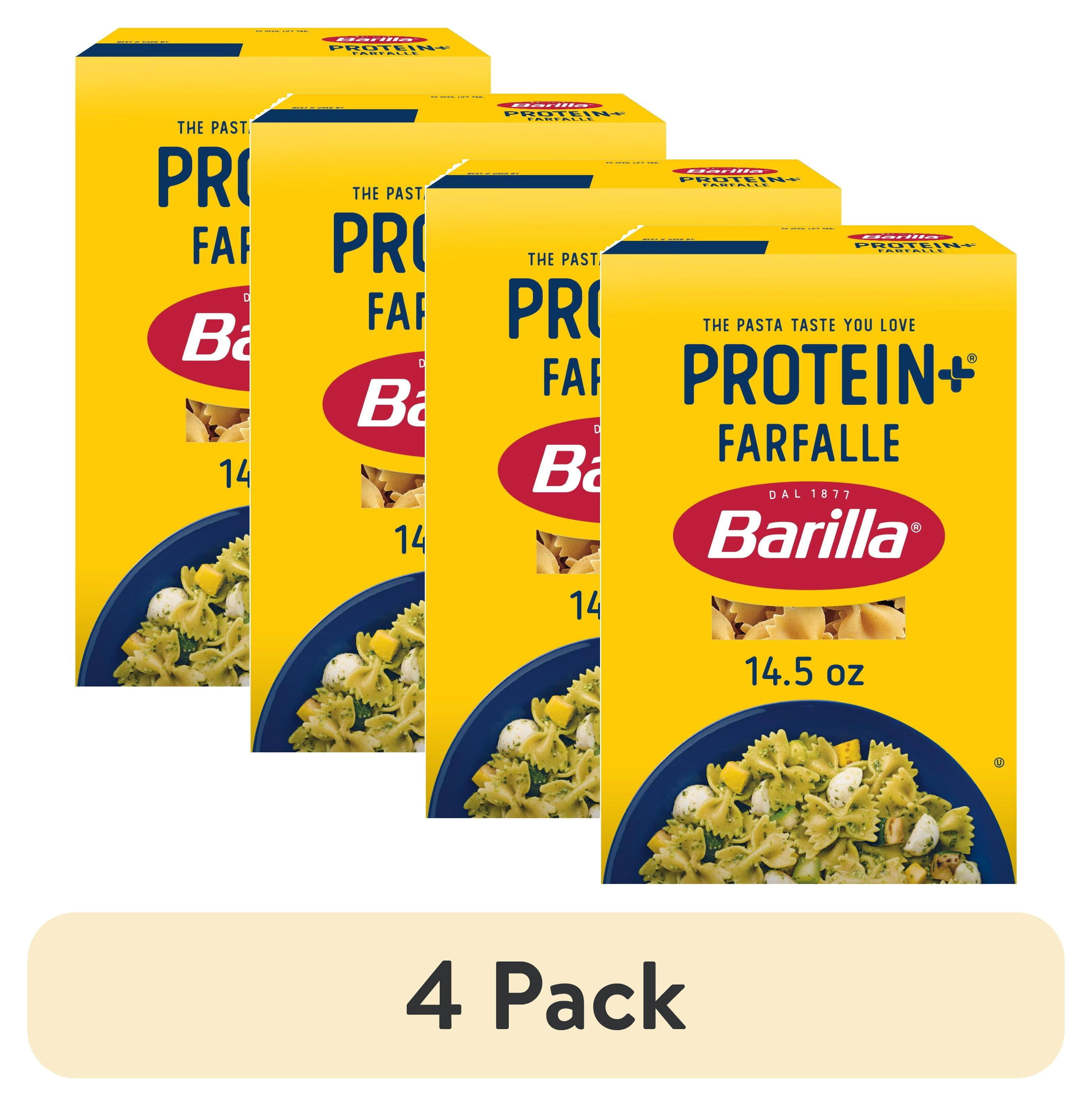 (4 pack) Barilla Protein+ Farfalle Pasta, Plant Based Pasta, 14.5oz
