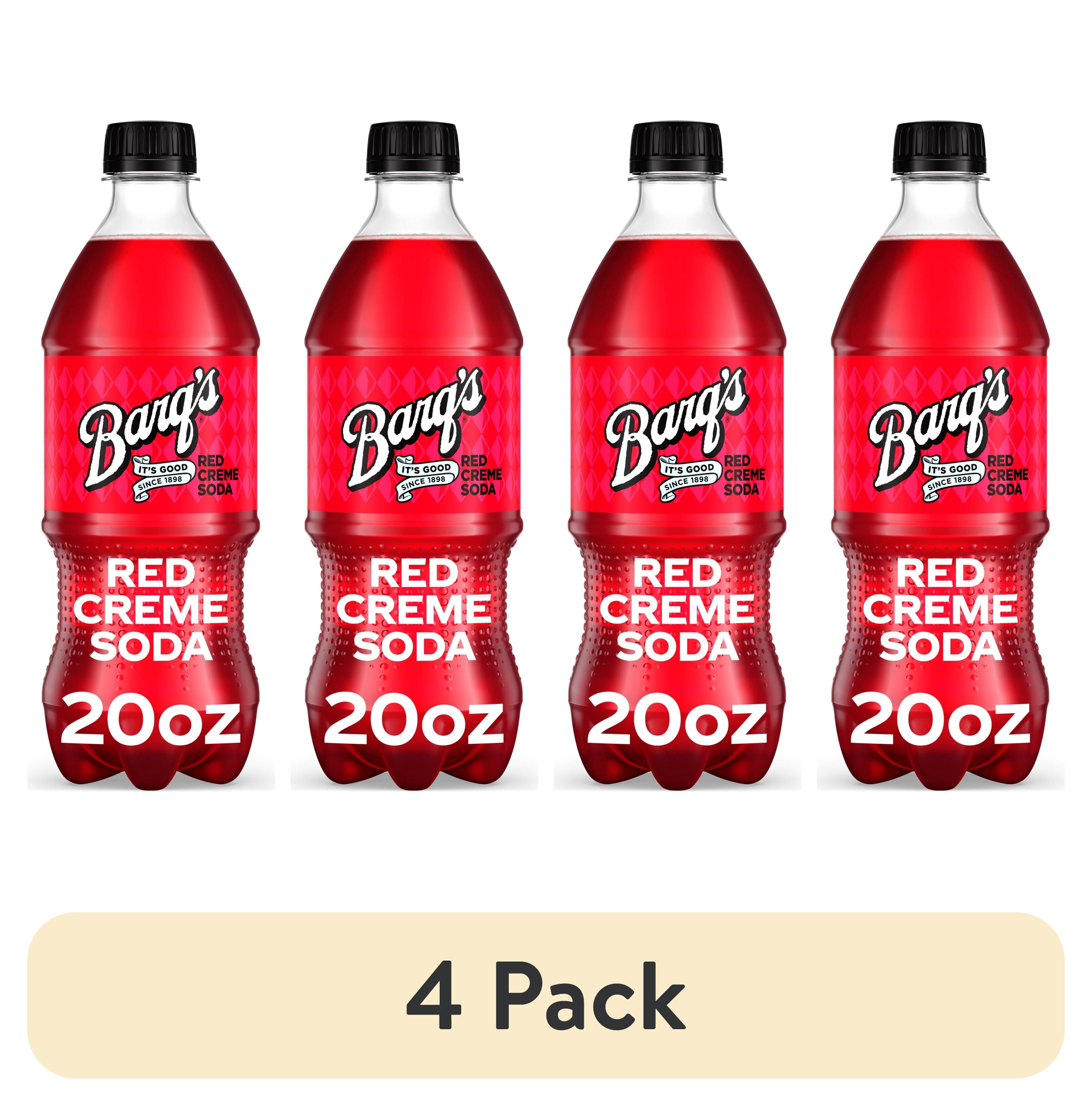 (4 pack) Barq's Red Creme Soda Pop Bottle, 20 fl oz