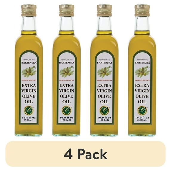 (4 pack) Bartenura Extra Virgin Olive Oil, 16.9 oz, Cold Pressed, Italian