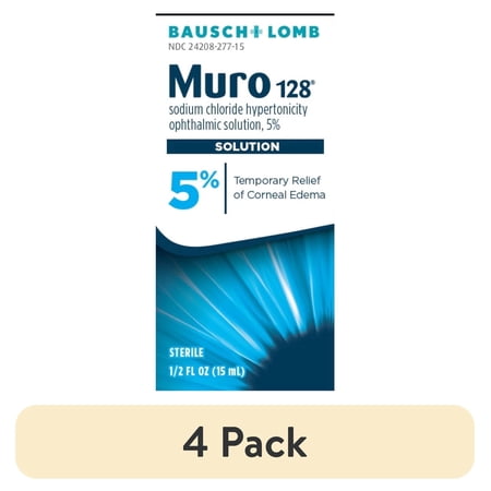 (4 pack) Bausch & Lomb Muro 128 Ophthalmic Solution, 0.5 oz