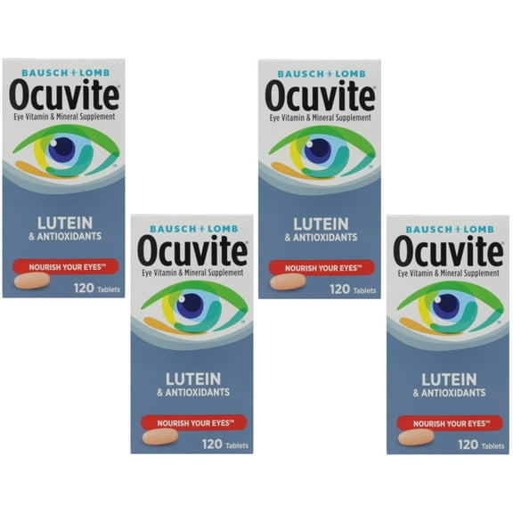 (4 pack) Bausch & Lomb Ocuvite Eye Vitamin & Mineral Supplement with Lutein 120 Each