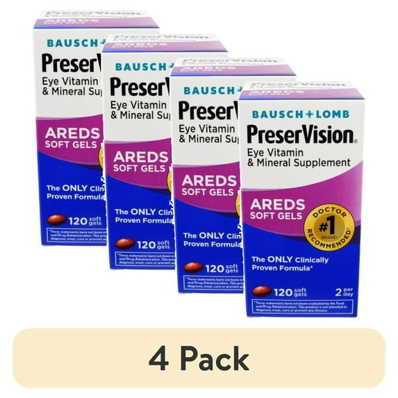 (4 pack) Bausch & Lomb Preservision Soft Gels, 120 Count Each