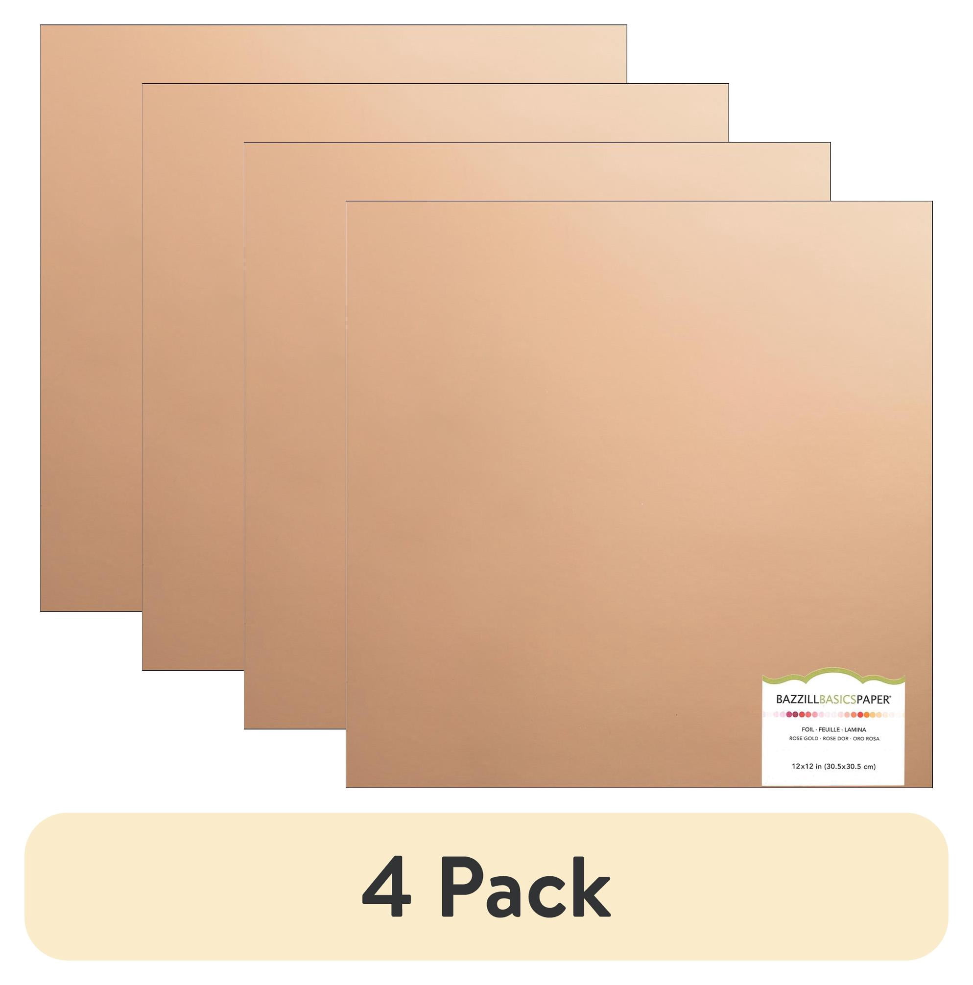 (4 pack) Bazzill Paper 12x12 Foil Board Rose Gold (15 sheets)